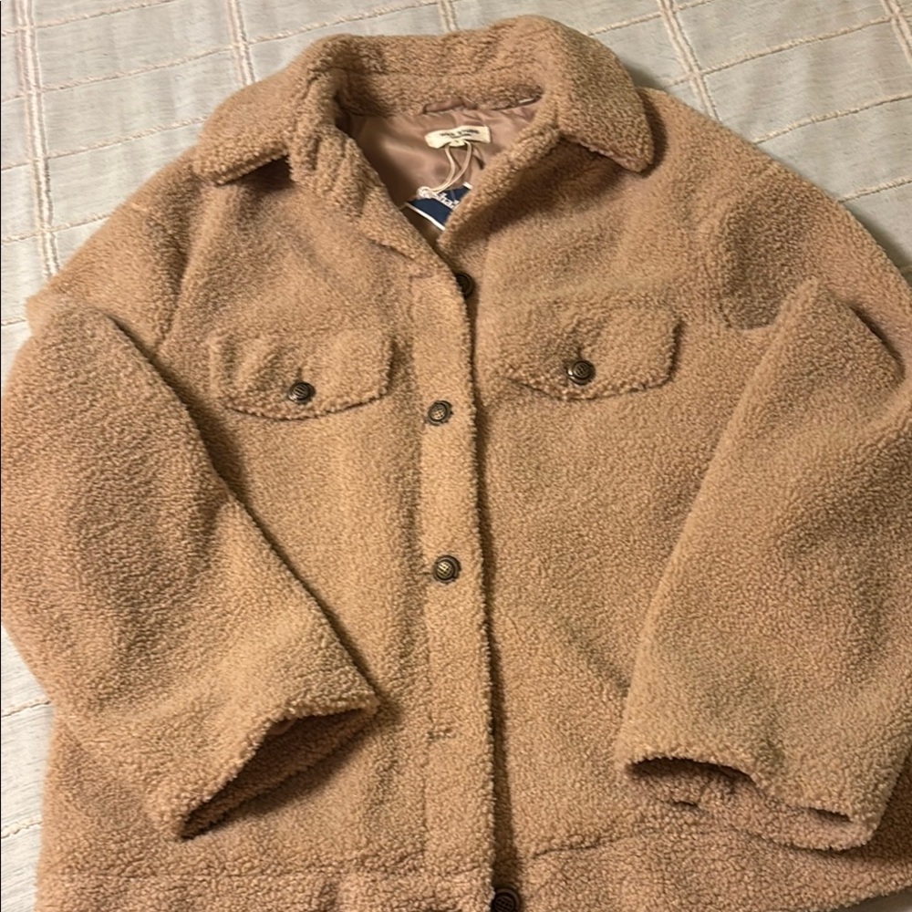 Max Studio Tan Teddy Jacket